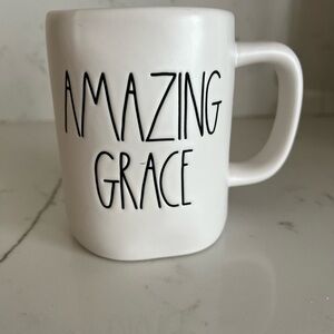Rae Dunn White Mug - "AMAZING GRACE" in Black